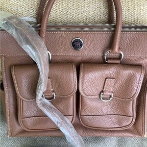Dooney & Bourke Brown Leather Satchel with Structured Design